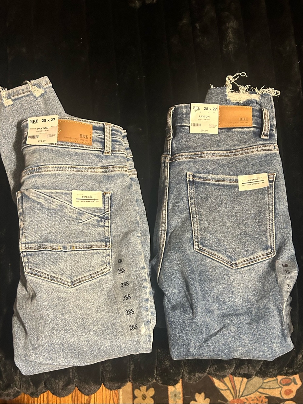 BKE Women’s Straight Leg Jeans in Light & Medium Blue Lot of 2